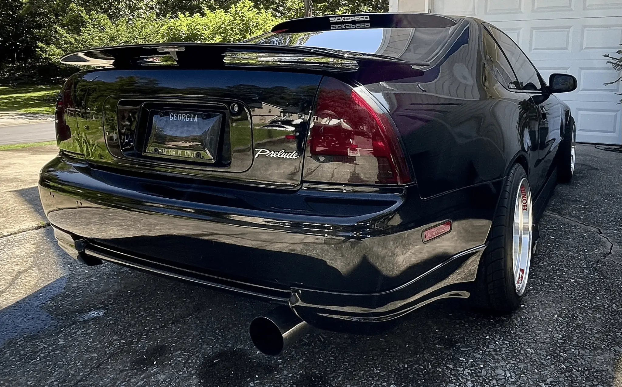 Sumptuous Mobile Detailing — black Honda Prelude classic rear view with polished body panels and detailed wheels